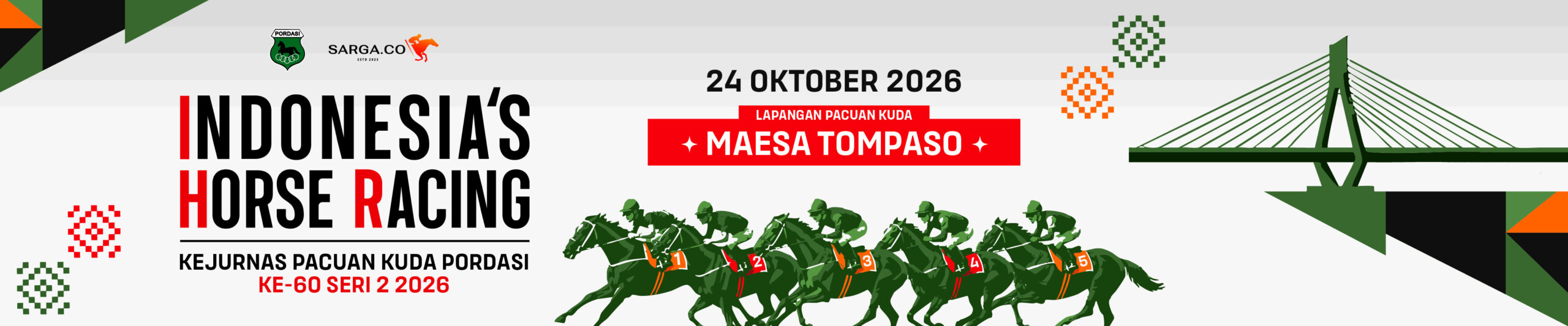 Indonesia's Horse Racing Tompaso event banner